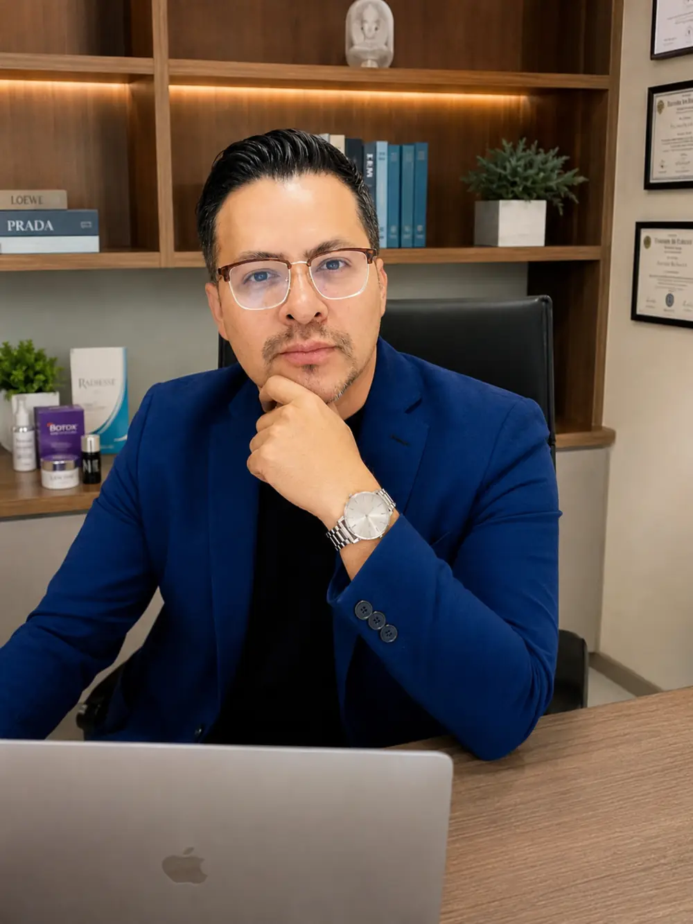 Dr. Adrián Zaragoza en su consultorio